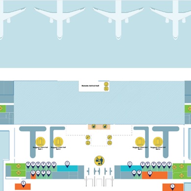 깜란공항 내부지도